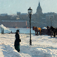 Inset of Bergstrom winter painting